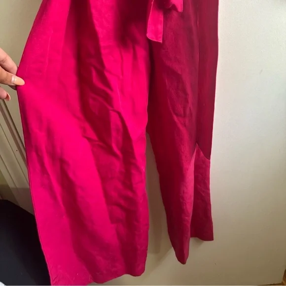 Club Monaco women’s bright pink size 2 off shoulder ruffle top jumpsuit - Picture 4 of 8